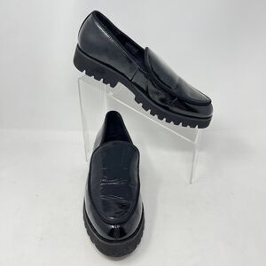 Donald Pliner Eclipse Patent Leather Platform Loafers 8.5